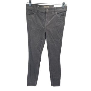 LOFT Women's Corduroy Pants Modern Skinny Fit Slim Leg Mid Rise Gray Size 2